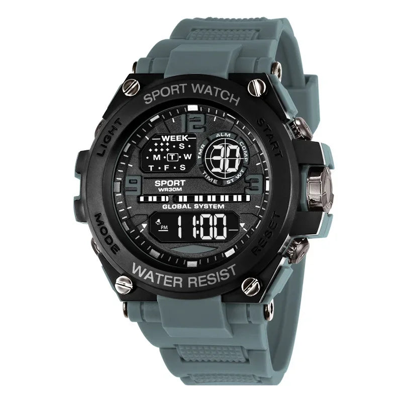 Montre Sport Homme Digitale – Étanche 30M & Look Militaire