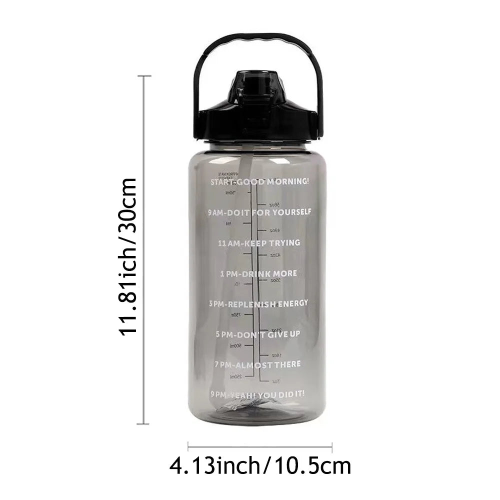 Gourde 2L Sport Étanche avec Marqueur de Temps