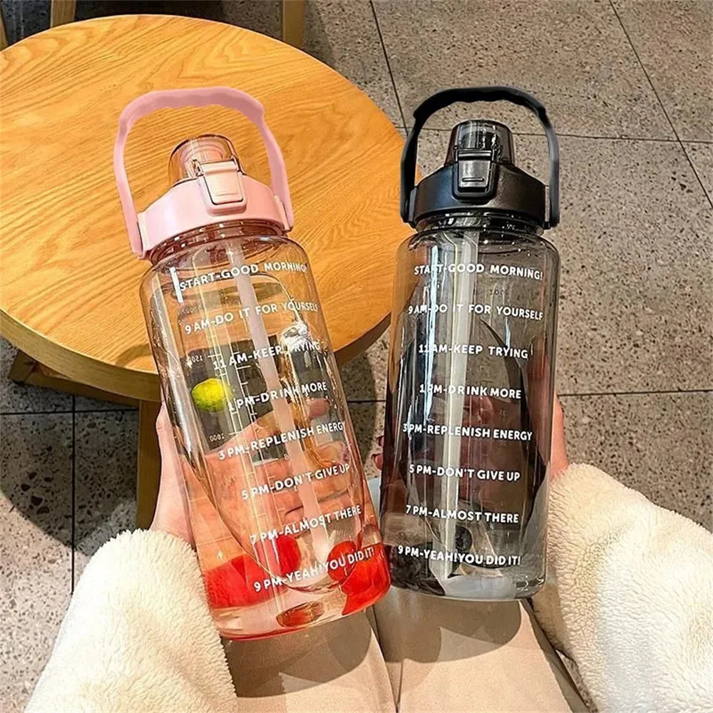 Gourde 2L Sport Étanche avec Marqueur de Temps