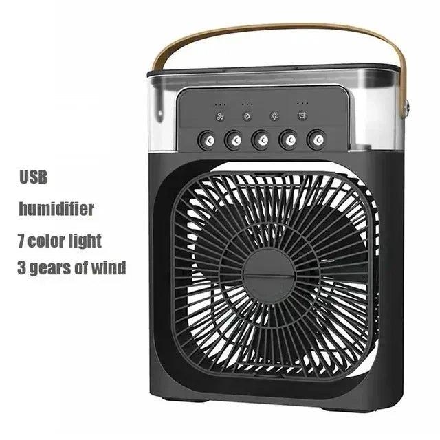 Ventilateur 3-en-1 Portable – Refroidisseur, Humidificateur & LED USB