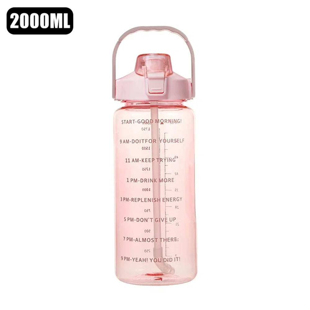 Gourde 2L Sport Étanche avec Marqueur de Temps