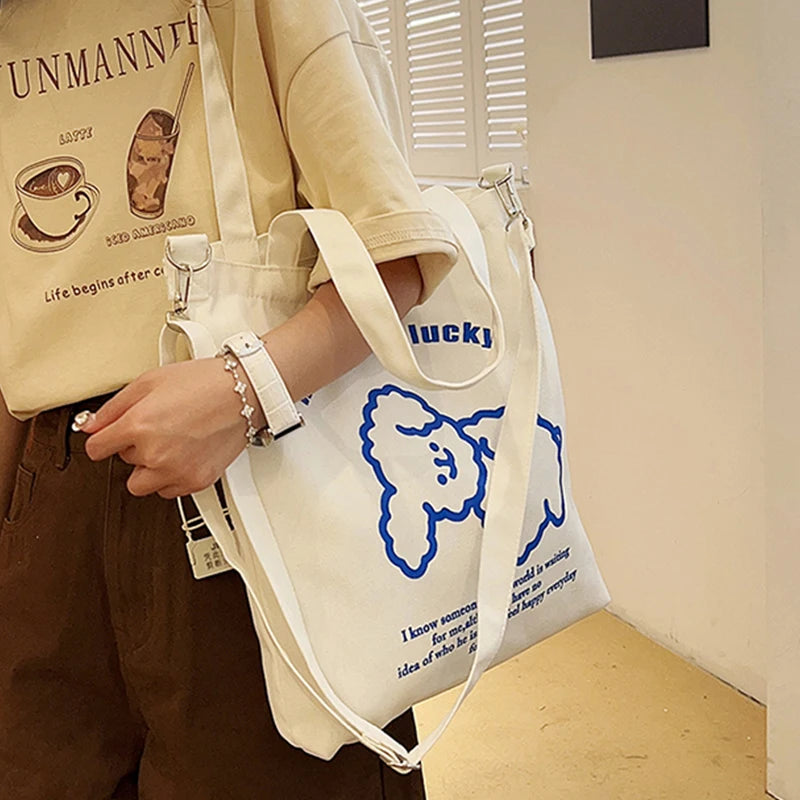 Sac tote cartoon femme – toile casual Zeyph