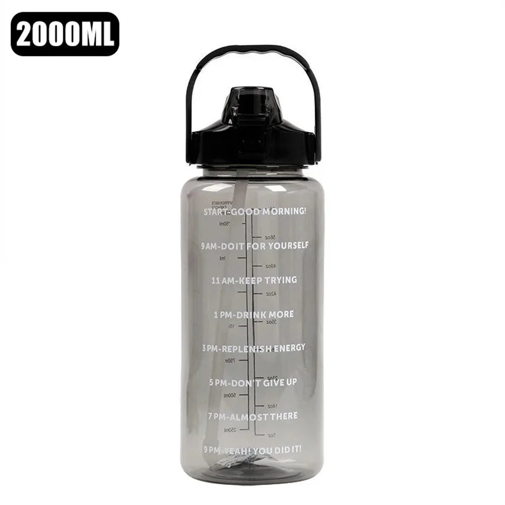 Gourde 2L Sport Étanche avec Marqueur de Temps