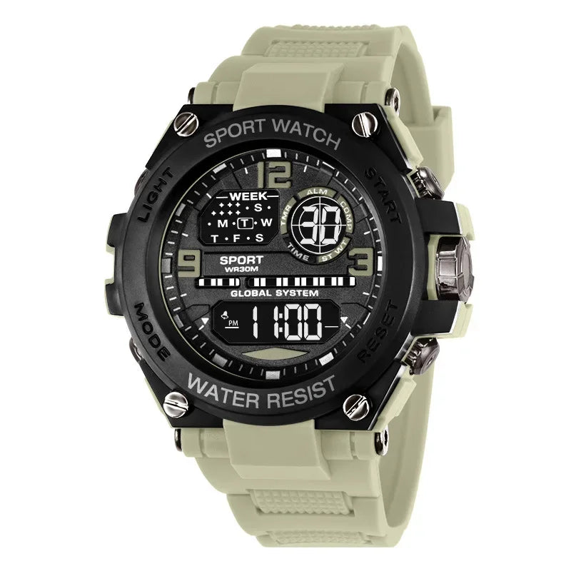 Montre Sport Homme Digitale – Étanche 30M & Look Militaire