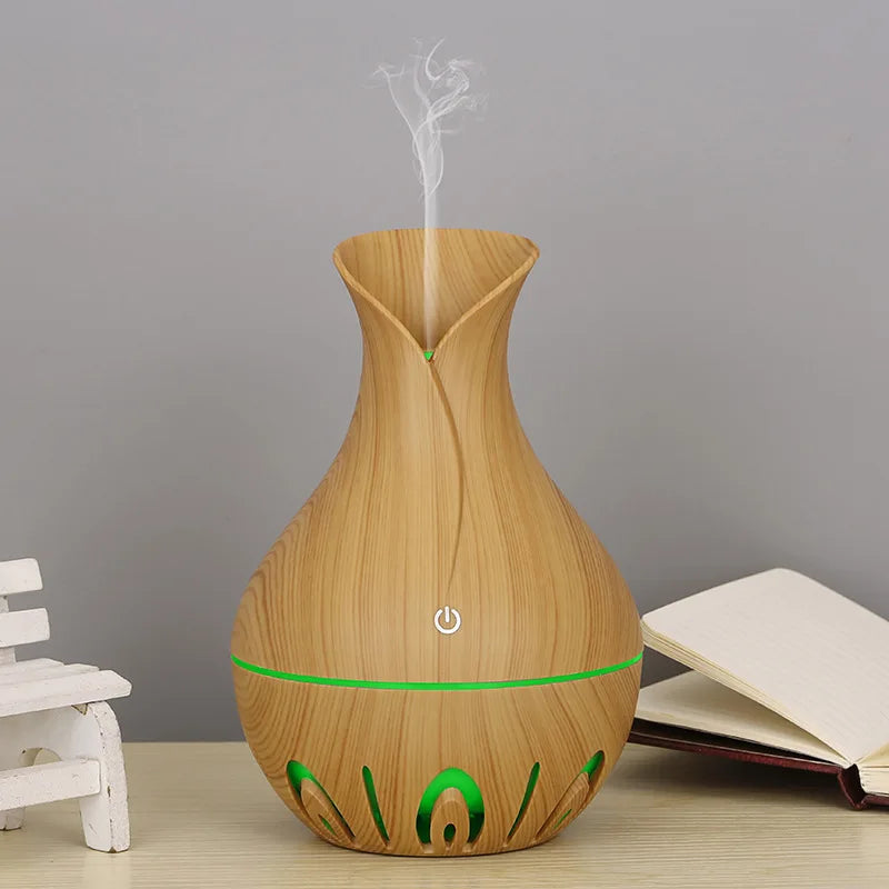 Diffuseur Huiles Essentielles USB 130ml – Bois LED Silencieux