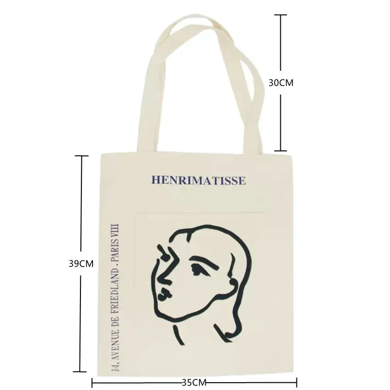Sac tote imprimé femme – toile coton artistique