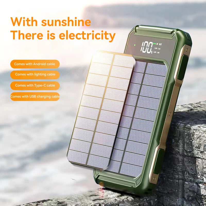 Batterie Solaire 10000mAh – Charge Rapide & Écran LED
