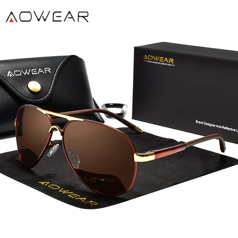 Lunettes de Soleil AOWEAR Homme Polarisées Confort Premium
