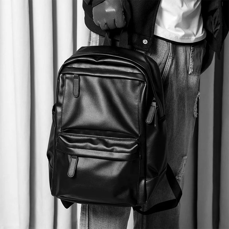 Sac à dos homme cuir PU étanche 14"