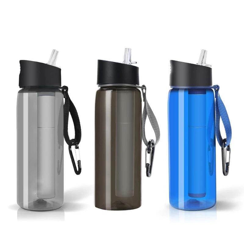 Bouteille Filtrante 650ml avec Paille – Tritan Réutilisable Outdoor