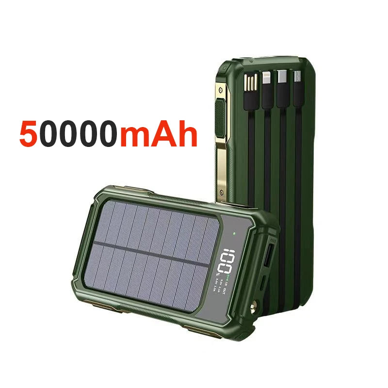 Power Bank Solaire 50 000 mAh – Charge Rapide & Écran Digital