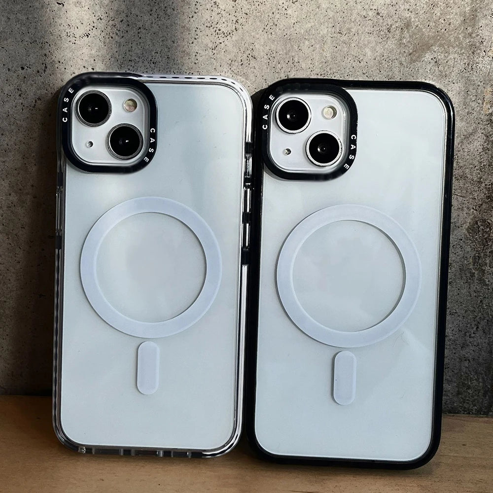 Coque Transparente Magnétique MagSafe pour iPhone 13 à 15 – Pro / Pro Max