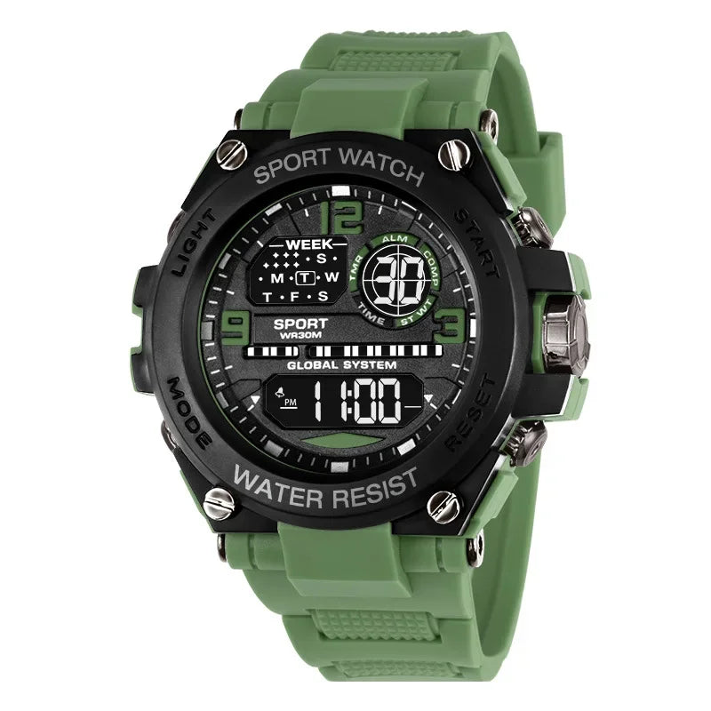 Montre Sport Homme Digitale – Étanche 30M & Look Militaire