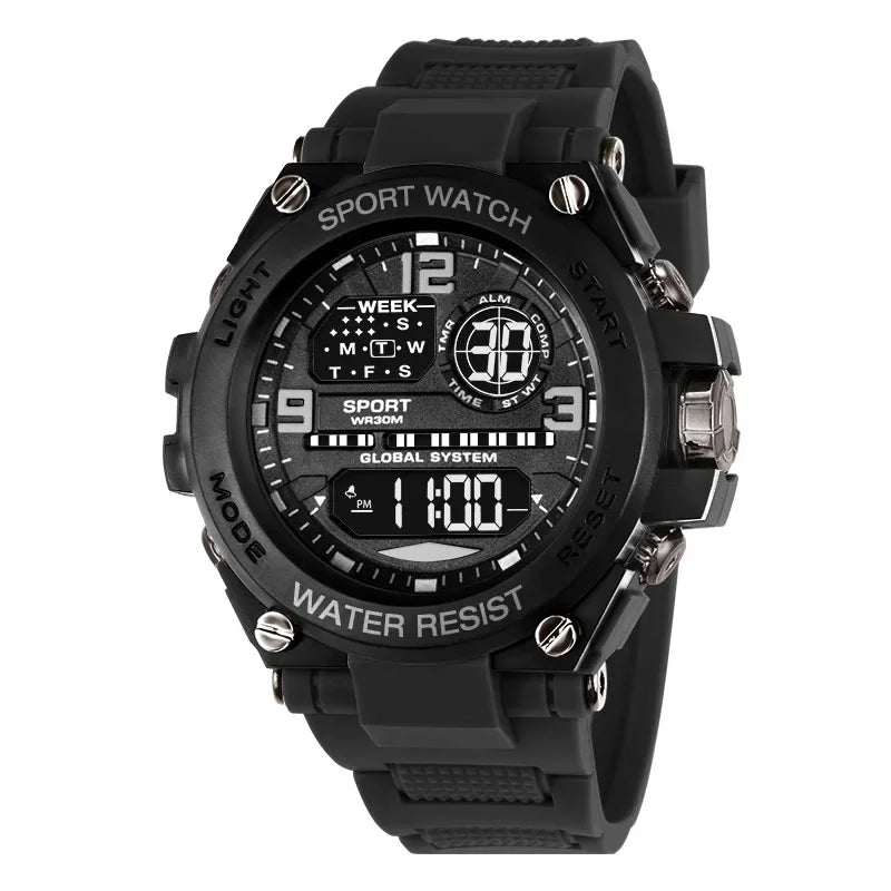 Montre Sport Homme Digitale – Étanche 30M & Look Militaire