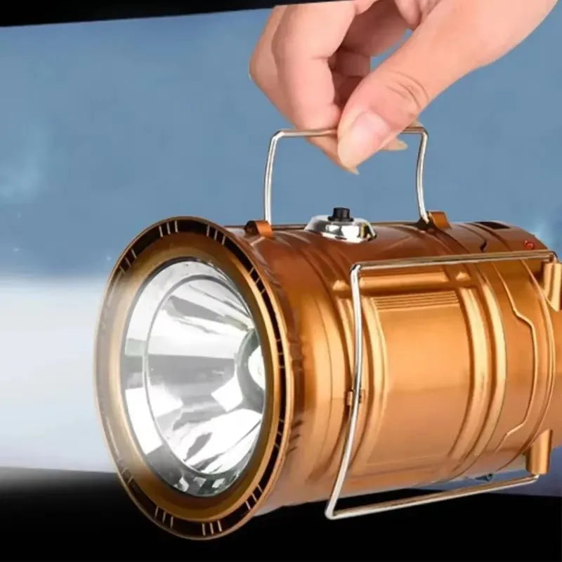Lampe de Camping Solaire – Torche LED Rechargeable Étanche et Télescopique