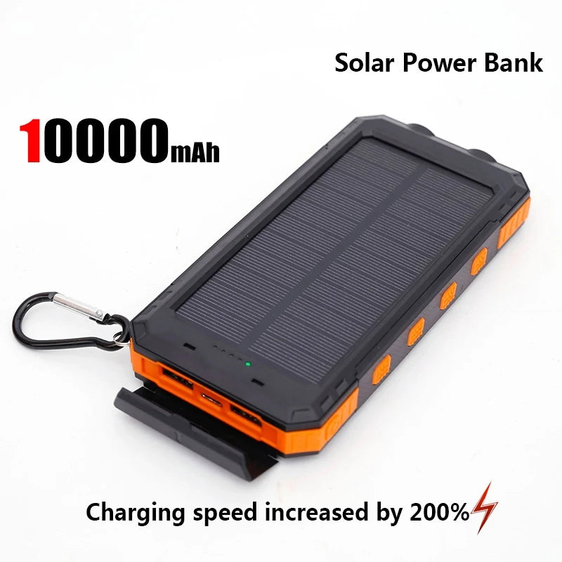 Batterie Solaire 50000mAh – Charge Rapide, LED Puissante, Boussole Intégrée