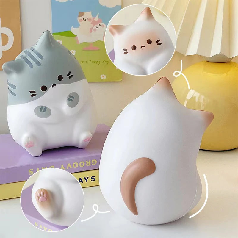 Chat Anti-Stress Kawaii – Balle à Presser Relaxante & Déco Fun pour Bureau ou Maison