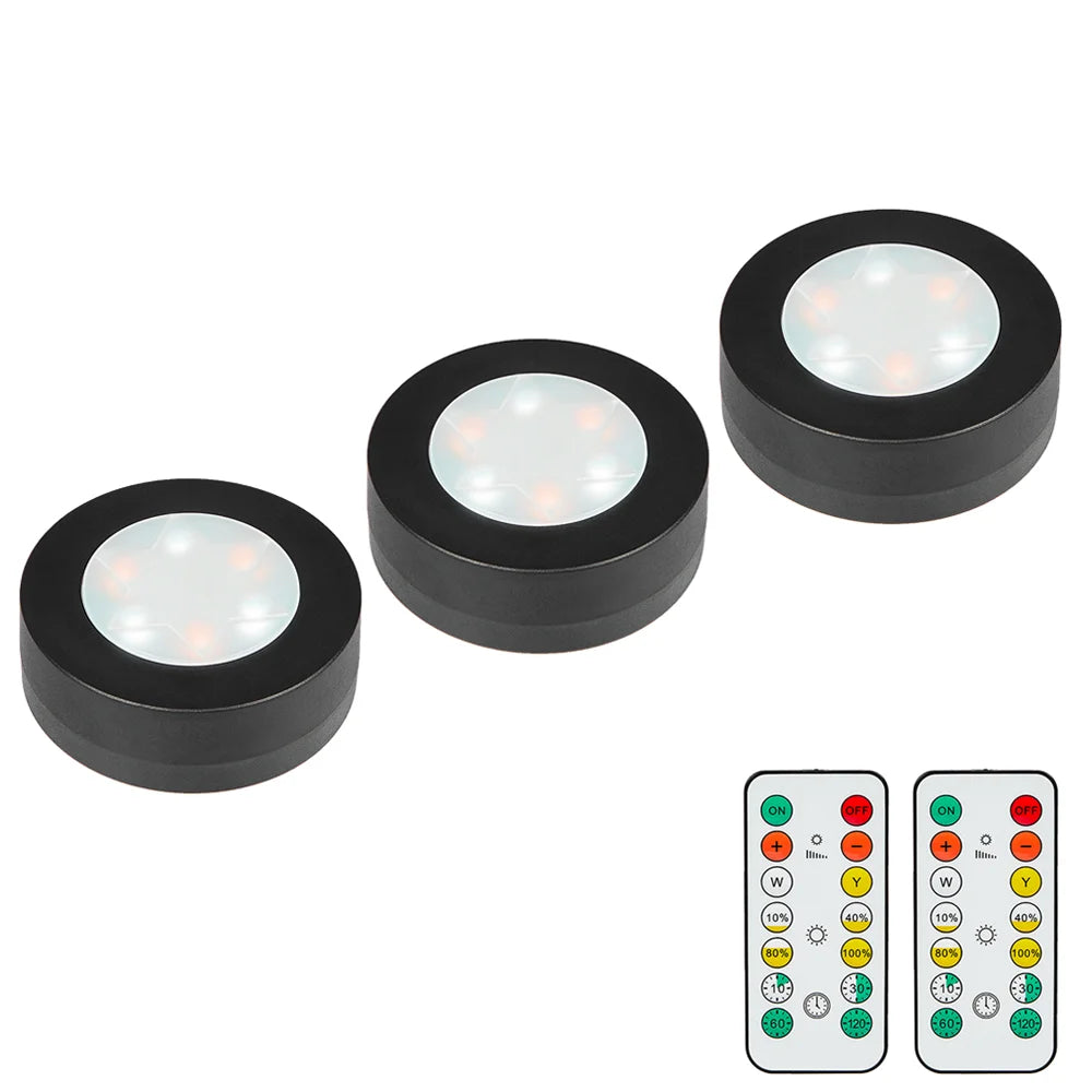 Spots LED Ronds Sans Fil – Télécommande & Variateur