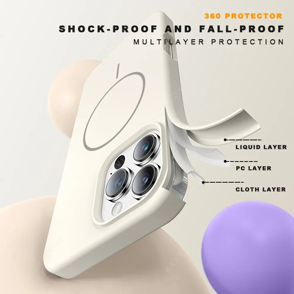 Coque iPhone MagSafe Officielle avec Lanière – Silicone Antichoc & Magnétique