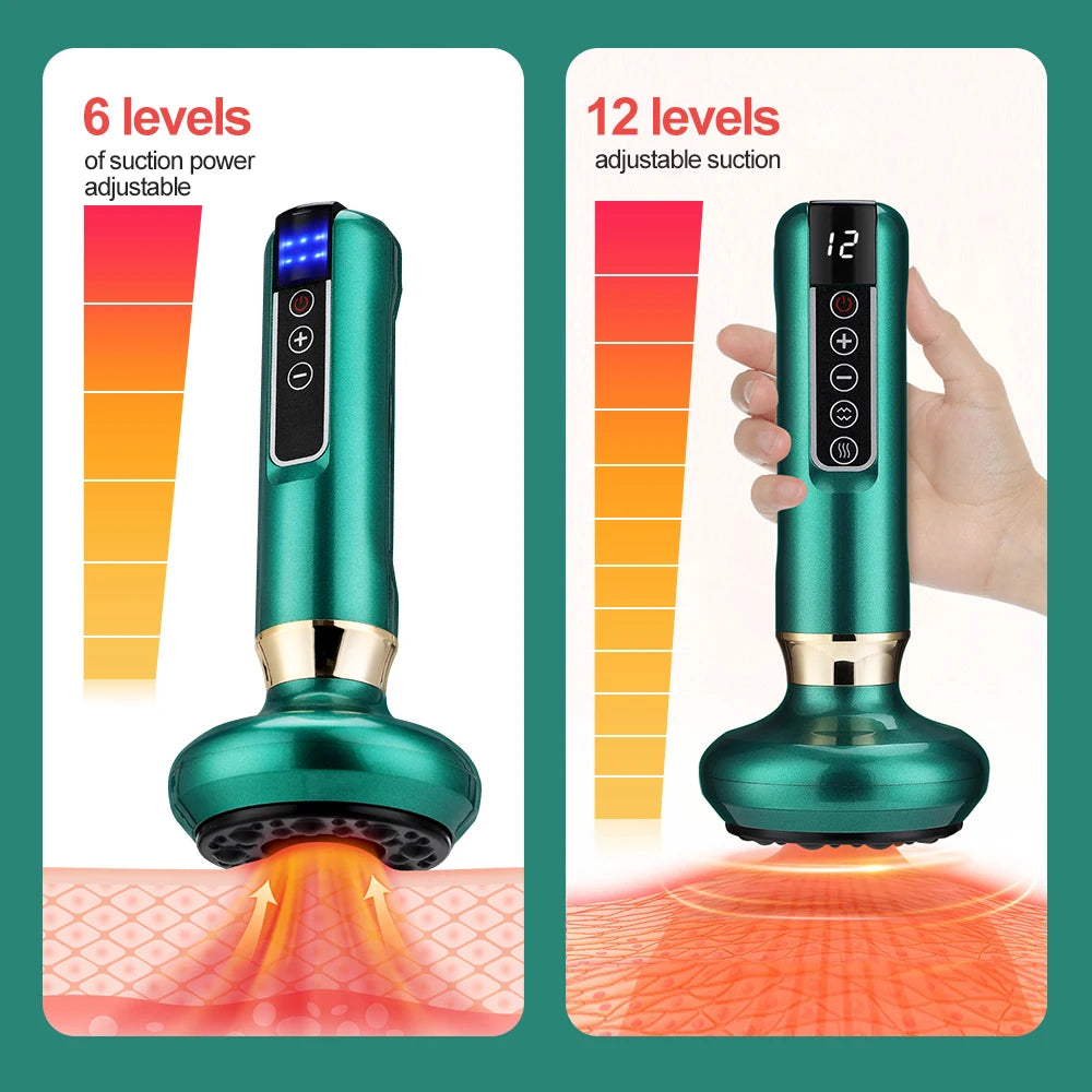 Appareil de Massage 3-en-1 – Ventouse, Chauffage & Gua Sha