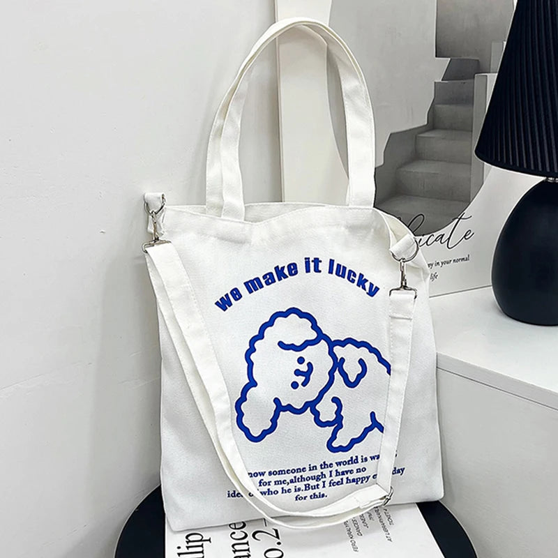 Sac tote cartoon femme – toile casual Zeyph