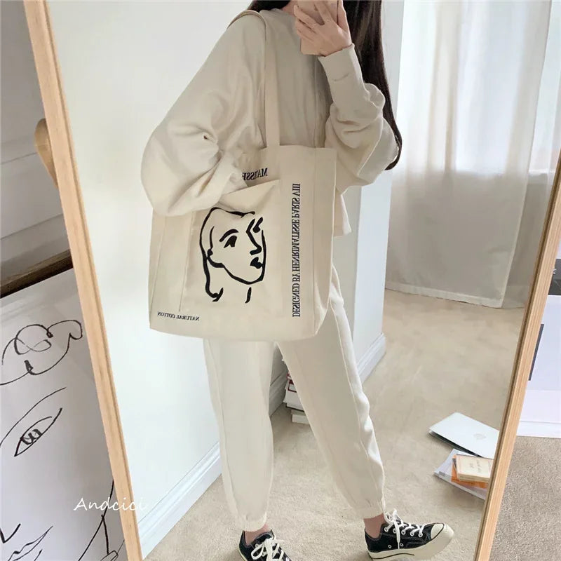 Sac tote imprimé femme – toile coton artistique