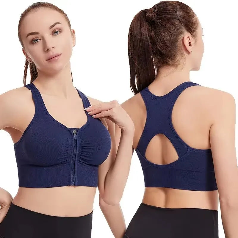 Brassière de Sport Zippée Femme Yoga & Fitness | Respirante