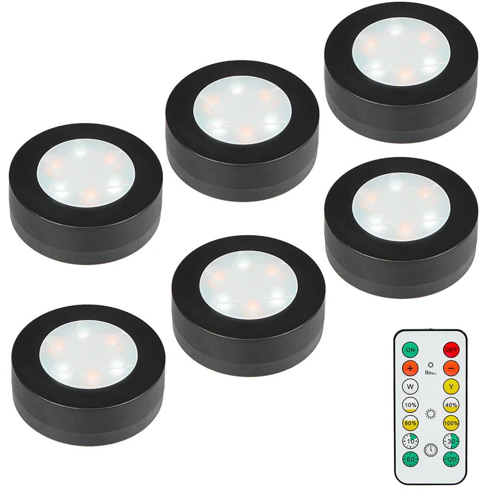 Spots LED Ronds Sans Fil – Télécommande & Variateur