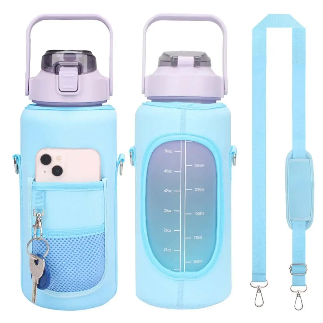 Housse Bouteille Néoprène Avec Sangle Réglable | Porte-Bouteille Épaule