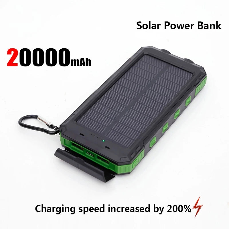 Batterie Solaire 50000mAh – Charge Rapide, LED Puissante, Boussole Intégrée