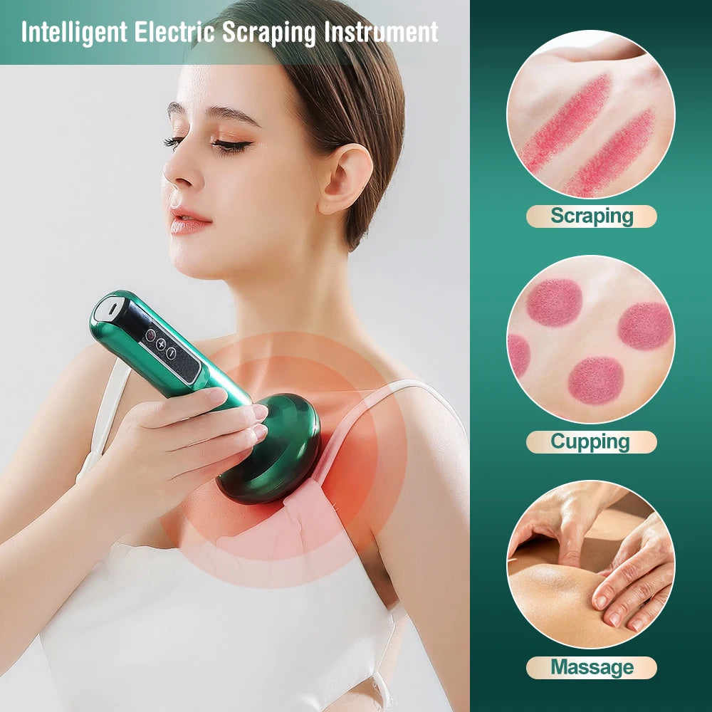 Appareil de Massage 3-en-1 – Ventouse, Chauffage & Gua Sha