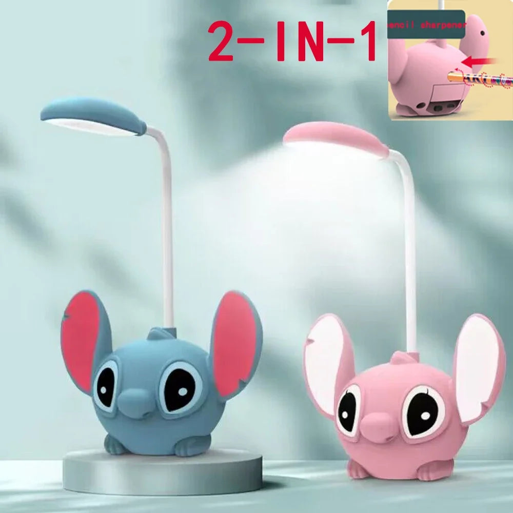 Lampe Stitch LED Rechargeable – 2-en-1 avec Taille-crayon