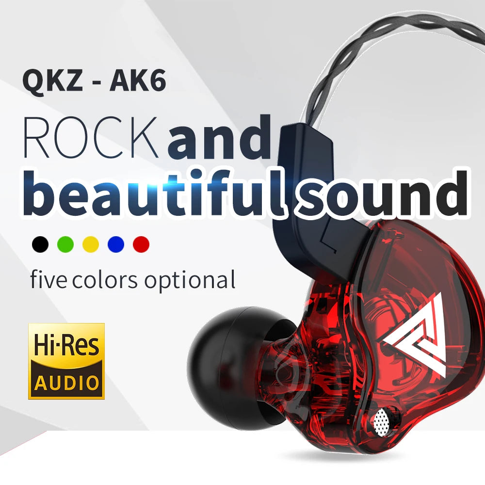 Écouteurs Filaire QKZ AK6 – Son HiFi, Micro & Basses Puissantes