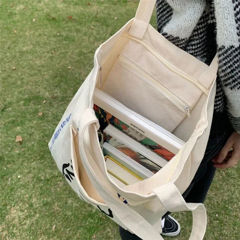 Sac tote imprimé femme – toile coton artistique