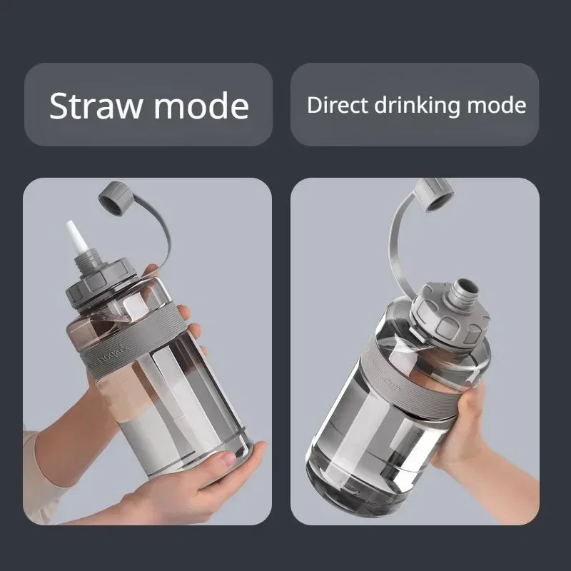 Gourde 2L avec Paille – Grande Capacité École & Sport | Eco-Friendly