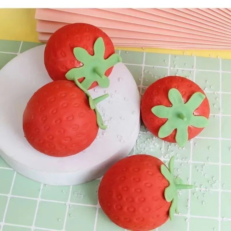 Balle Anti-Stress Fraise Sonore – Relaxation & Fun