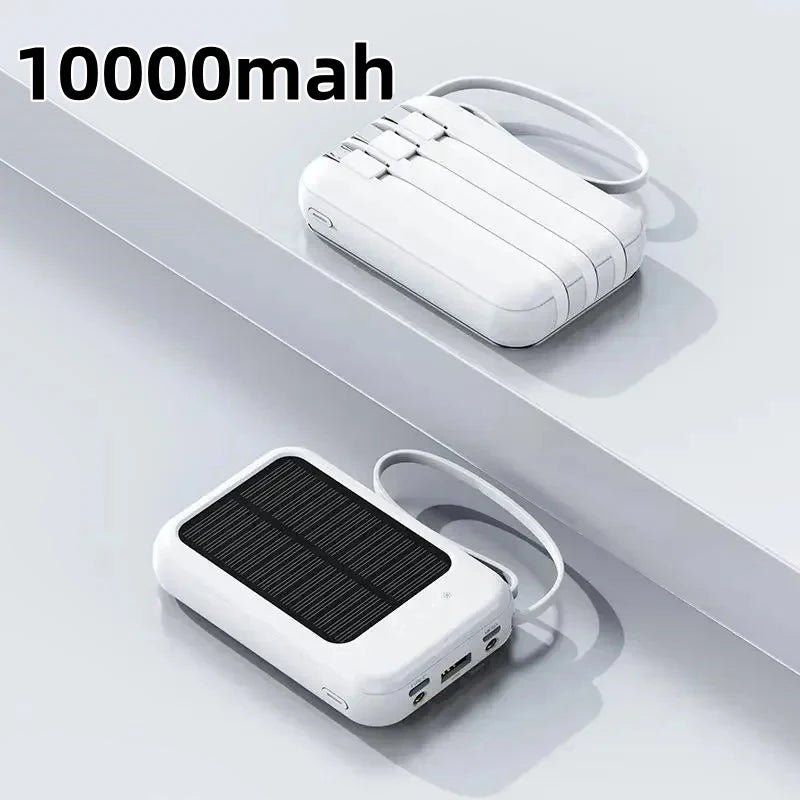 Batterie Solaire 50000mAh – Charge Ultra-Rapide, LED & 4 Câbles Inclus