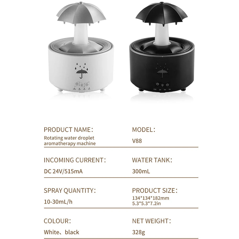 Diffuseur Raindrop LED 300ml – Brume & Télécommande