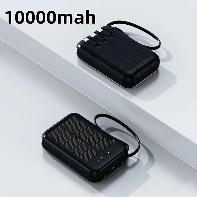 Batterie Solaire 50000mAh – Charge Ultra-Rapide, LED & 4 Câbles Inclus