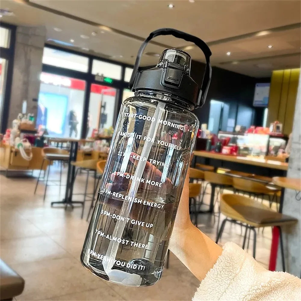 Gourde 2L Sport Étanche avec Marqueur de Temps