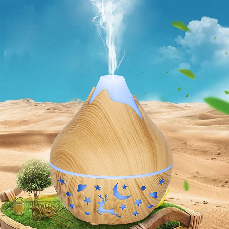Mini Humidificateur USB Bois – LED & Diffuseur d’Arômes