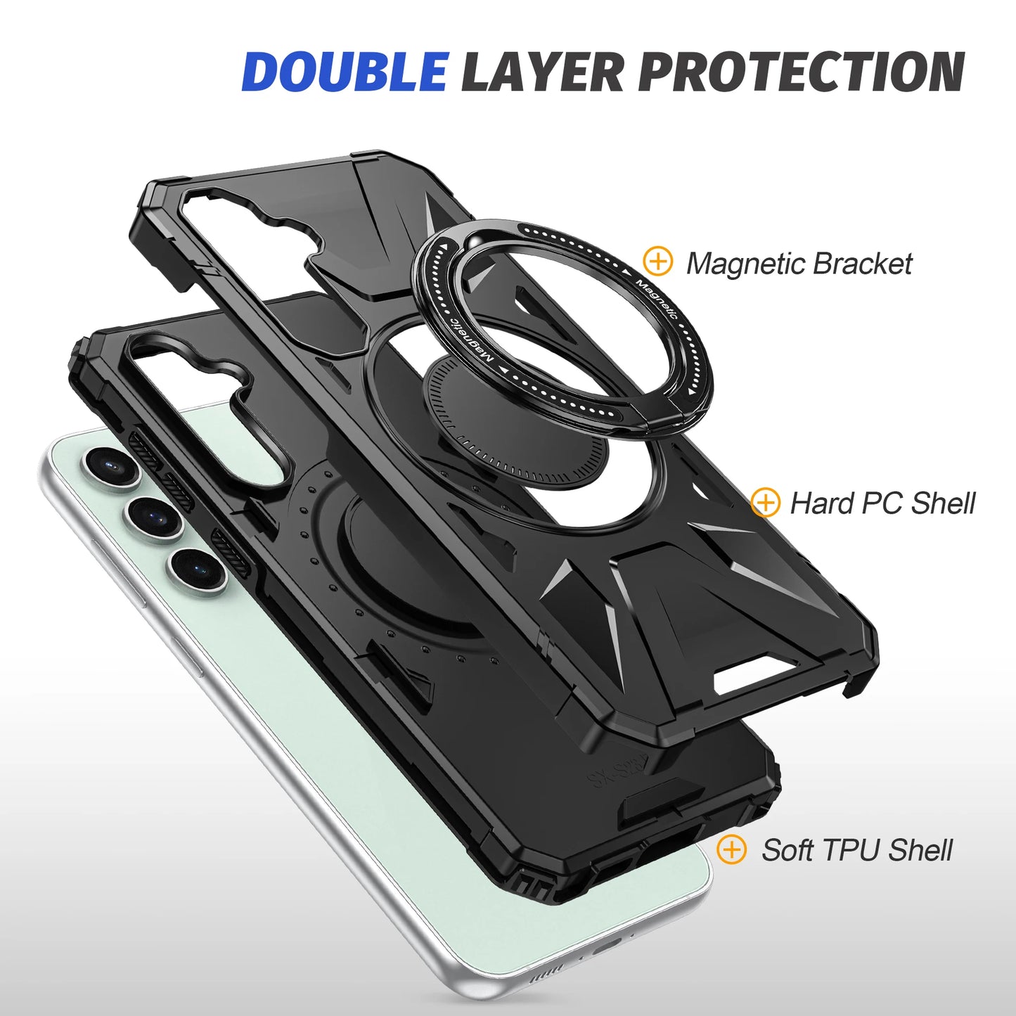 Coque Samsung A14 A15 A34 A54 avec Anneau Magnétique