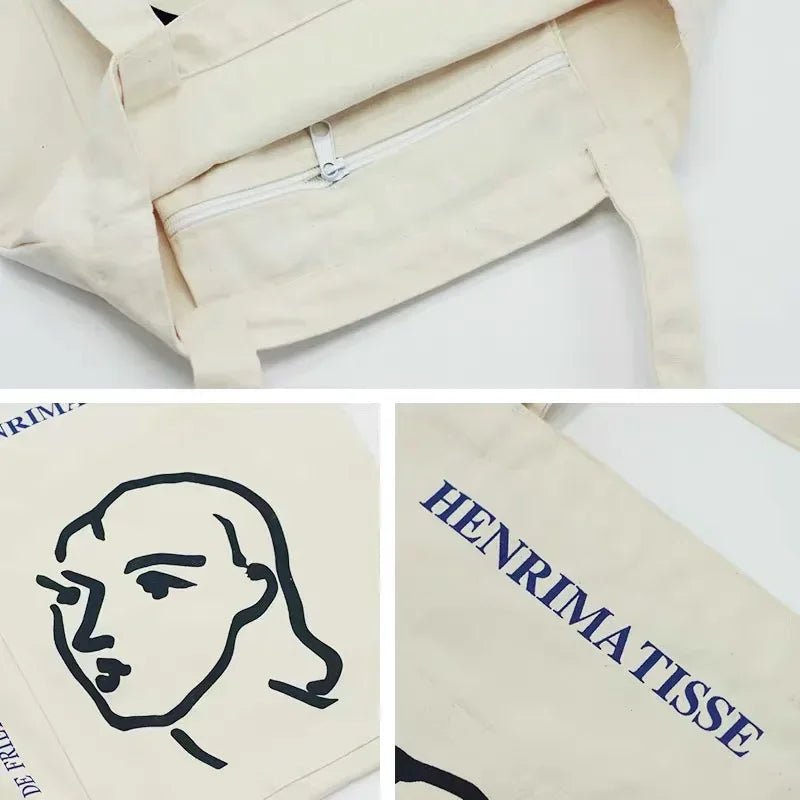Sac tote imprimé femme – toile coton artistique