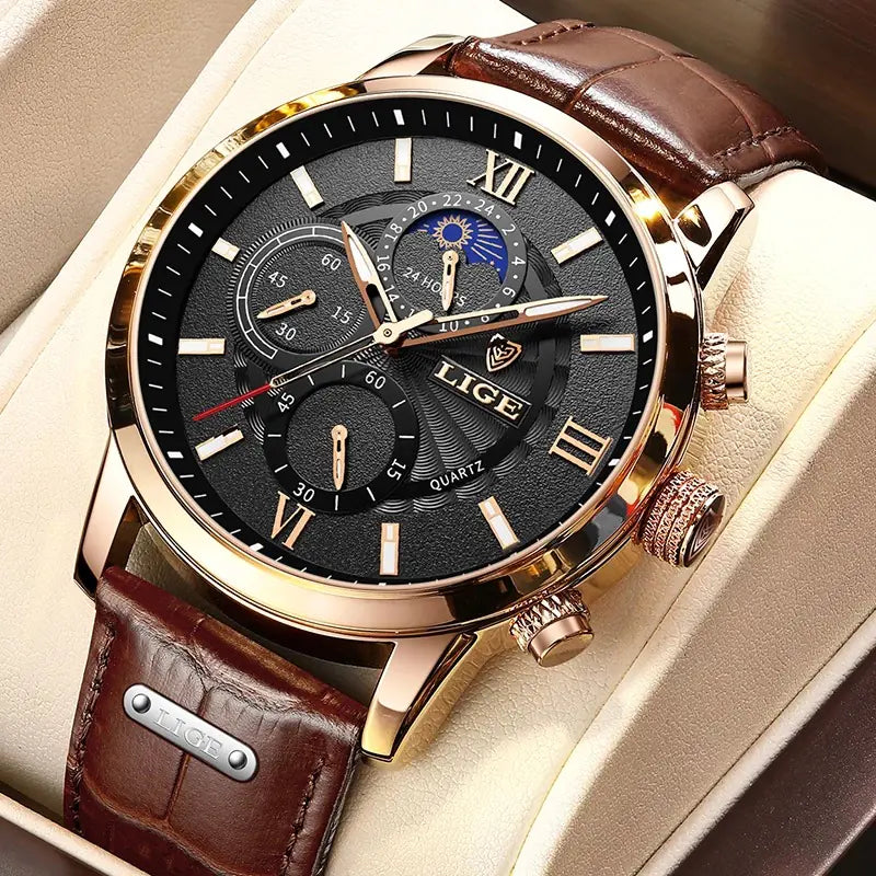 Montre Étanche Multifonctionnelle en Quartz LIGE 2021