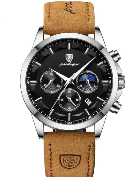 Montre Homme POEDAGAR Quartz Étanche – Multifonction & Élégance