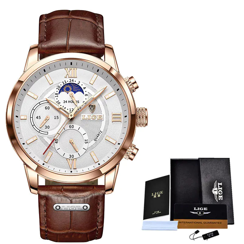 Montre Étanche Multifonctionnelle en Quartz LIGE 2021