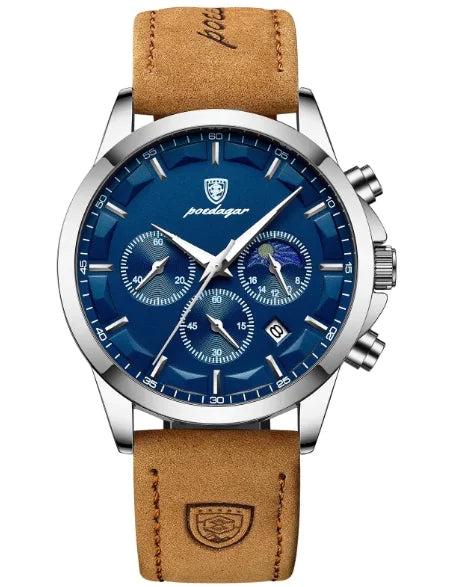 Montre Homme POEDAGAR Quartz Étanche – Multifonction & Élégance