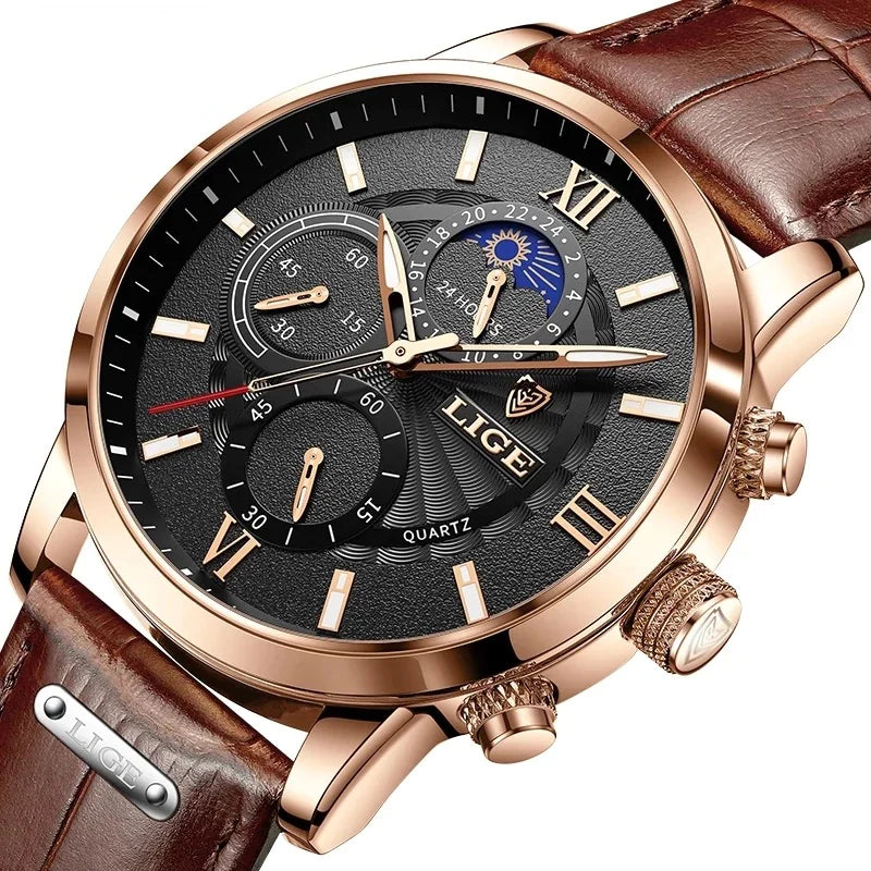 Montre Étanche Multifonctionnelle en Quartz LIGE 2021