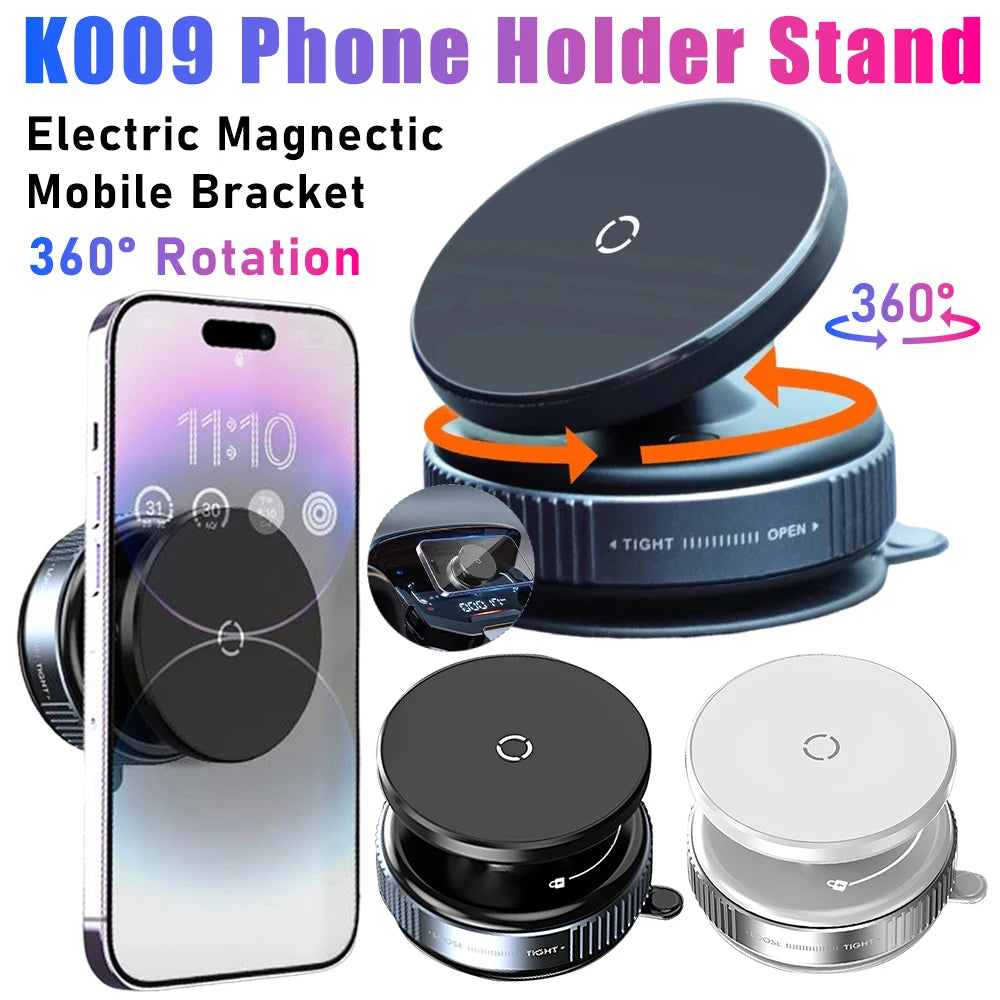 Support Téléphone K009 – Magnétique, Pivot Électrique 360°