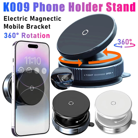 Support Téléphone K009 – Magnétique, Pivot Électrique 360°